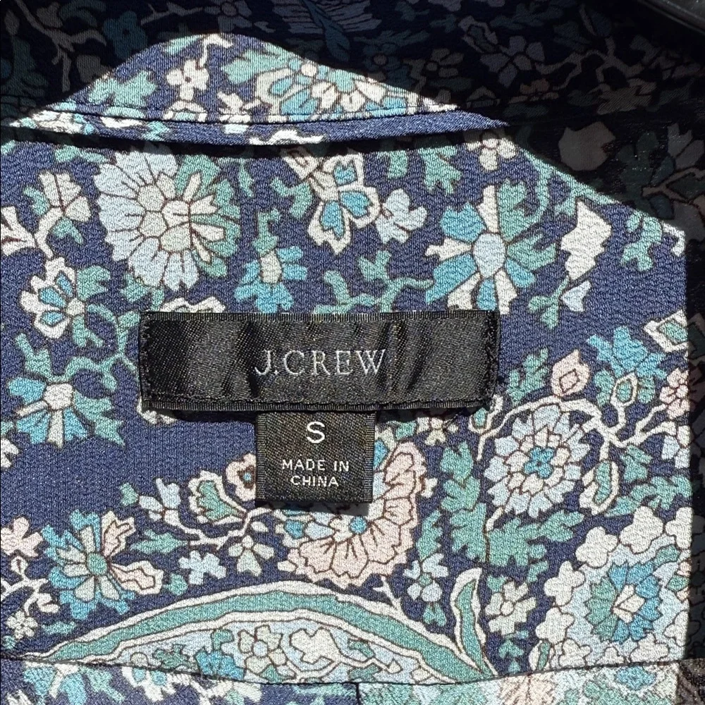 J.Crew Re-Imagined Washable Silk Paisley Popover Blouse – Size S
